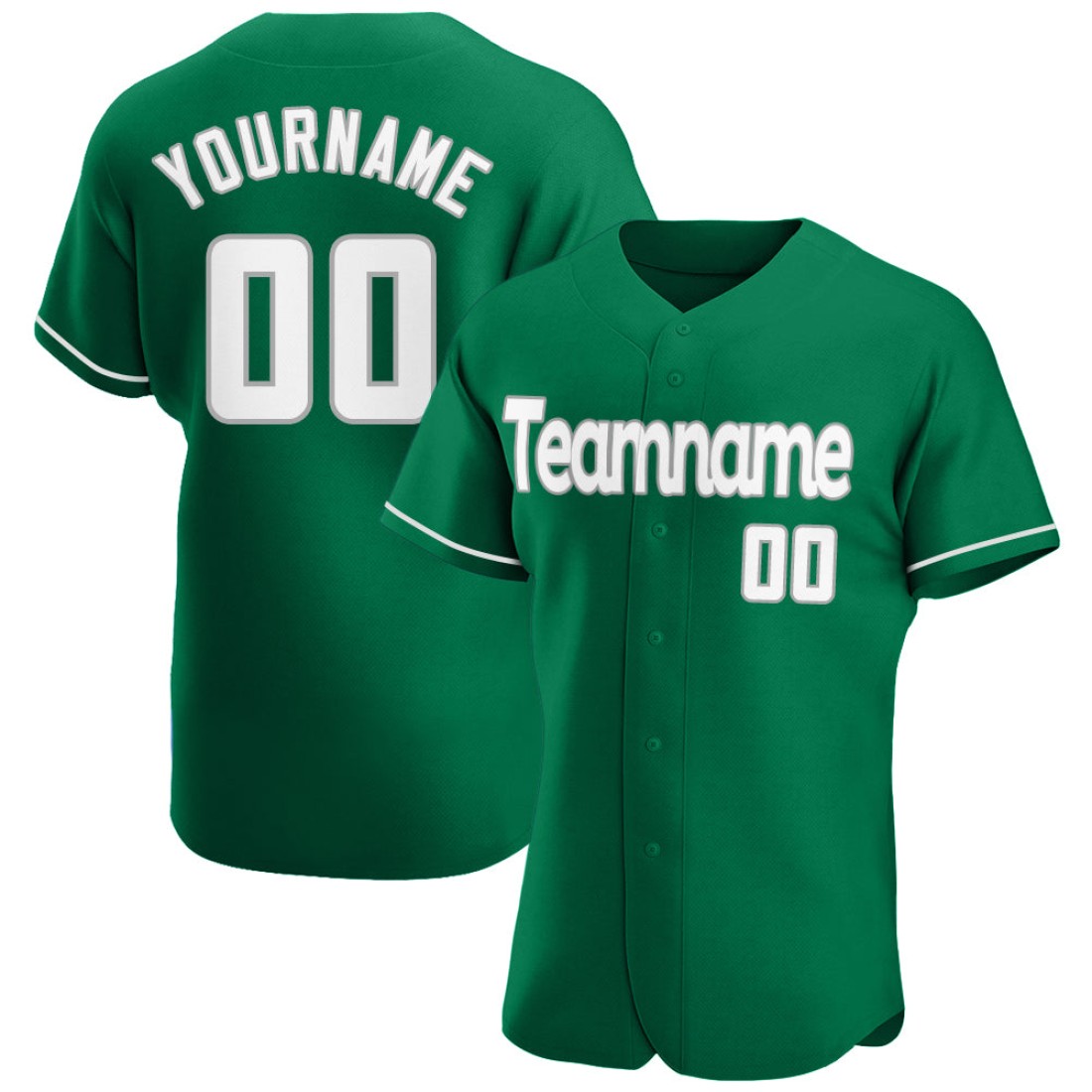 White-Gray Authentic Jersey Day Patricks Custom Baseball Kelly Green